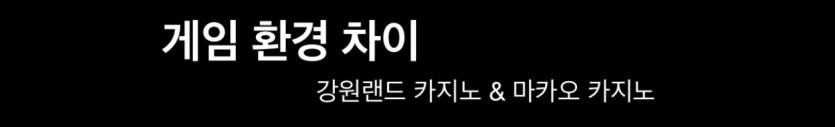 #마카오카지노와 강원랜드의 차이점(11)