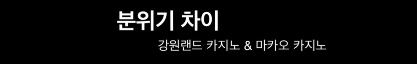 #마카오카지노와 강원랜드의 차이점(9)