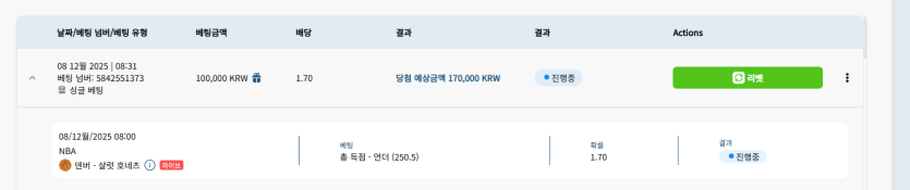 벳16 NBA 배팅 했습니다!(0)