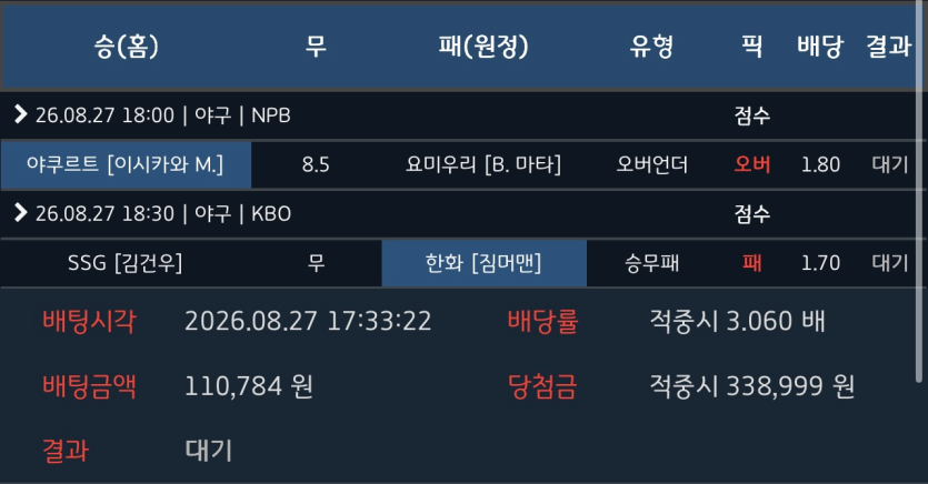 8/27 비제 스포츠 후기(0)